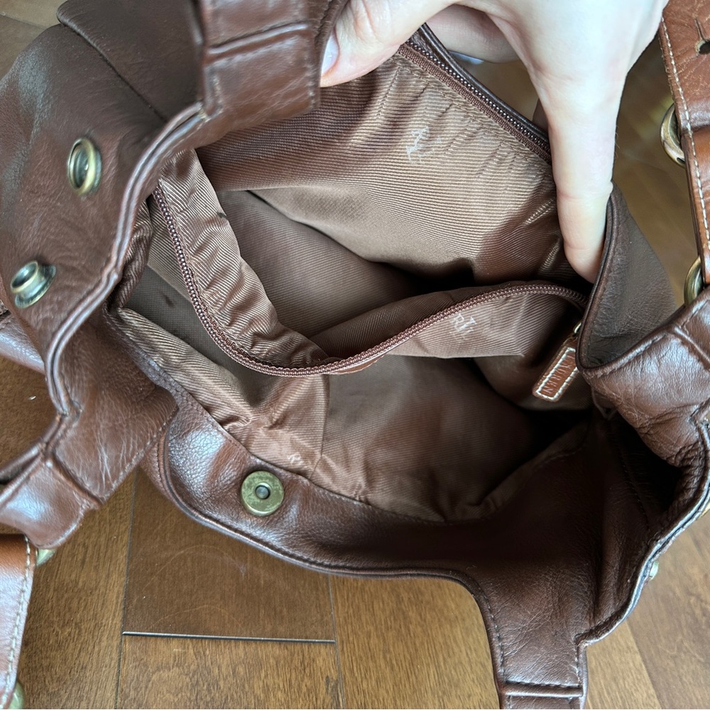 Vintage Lauren Ralph Lauren Dark Brown Leather Shoulder Bag - Picture 9 of 16